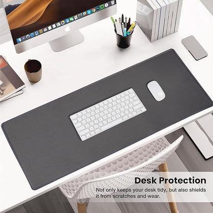 ALOANES Waterproof Mouse Pad with Durable Stitched Edge, XXXL Gaming Keyboard Pad, Non - Slip Rubber Base Mouse Mat, Extended Desk pad for Gamer, Office & Home, Dark Gray Mousepad 35.4"x 15.7"x 0.12" | Mouse Pads - TrueDesk