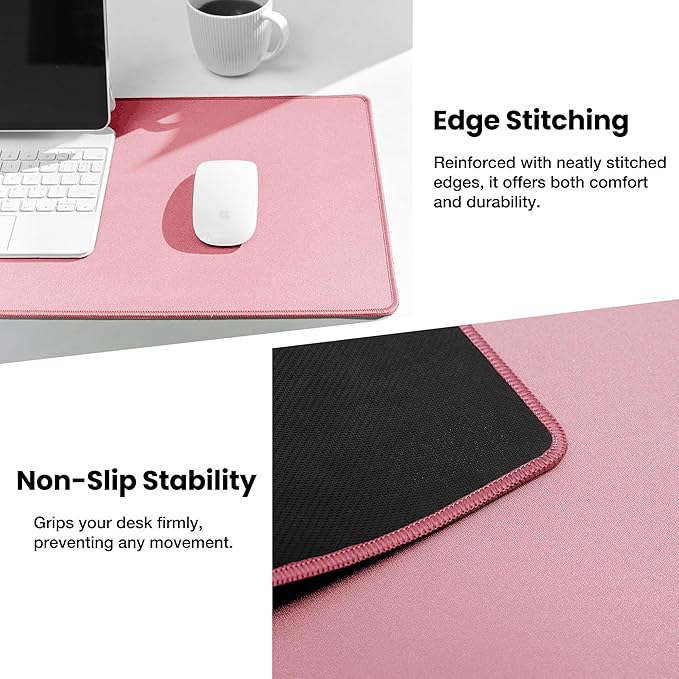 ALOANES Waterproof Mouse Pad with Durable Stitched Edge, XXXL Gaming Keyboard Pad, Non - Slip Rubber Base Mouse Mat, Extended Desk pad for Gamer, Office & Home, Dark Rose Mousepad 35.4"x 15.7"x 0.12" | Mouse Pads - TrueDesk