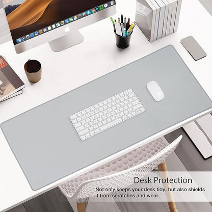 ALOANES Waterproof Mouse Pad with Durable Stitched Edge, XXXL Gaming Keyboard Pad, Non - Slip Rubber Base Mouse Mat, Extended Desk pad for Gamer, Office & Home, Gray Mousepad 35.4"x 15.7"x 0.12" | Mouse Pads - TrueDesk