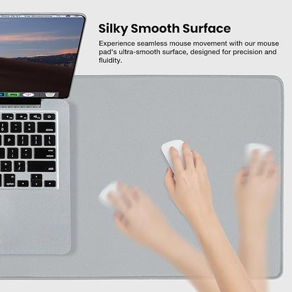 ALOANES Waterproof Mouse Pad with Durable Stitched Edge, XXXL Gaming Keyboard Pad, Non - Slip Rubber Base Mouse Mat, Extended Desk pad for Gamer, Office & Home, Gray Mousepad 35.4"x 15.7"x 0.12" | Mouse Pads - TrueDesk