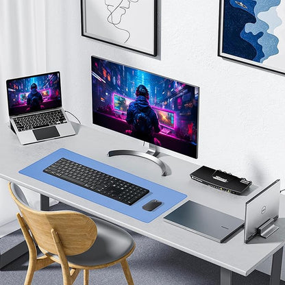 ALOANES Waterproof Mouse Pad, XL Gaming Keyboard Pad with Anti - Slip Base, Grain Jacquard Surface, Extend Desk pad for Gamer, Office & Home, Blue Mousepad 31.5"x 11.8"x 0.12" | Mouse Pads - TrueDesk