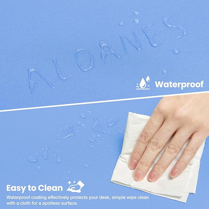 ALOANES Waterproof Mouse Pad, XL Gaming Keyboard Pad with Anti - Slip Base, Grain Jacquard Surface, Extend Desk pad for Gamer, Office & Home, Blue Mousepad 31.5"x 11.8"x 0.12" | Mouse Pads - TrueDesk