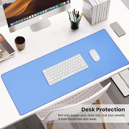 ALOANES Waterproof Mouse Pad, XL Gaming Keyboard Pad with Anti - Slip Base, Grain Jacquard Surface, Extend Desk pad for Gamer, Office & Home, Blue Mousepad 31.5"x 11.8"x 0.12" | Mouse Pads - TrueDesk