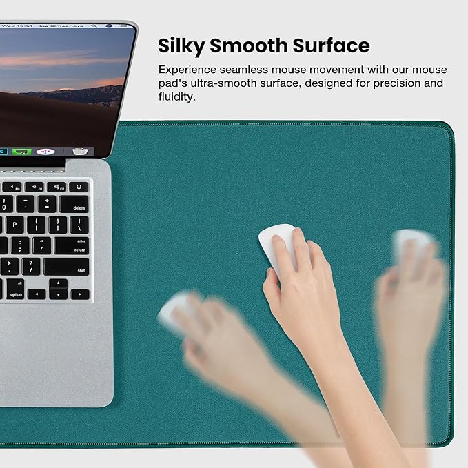 ALOANES Waterproof Mouse Pad, XL Gaming Keyboard Pad with Anti - Slip Base, Grain Jacquard Surface, Extend Desk pad for Gamer, Office & Home, Green Mousepad 31.5"x 11.8"x 0.12" | Mouse Pads - TrueDesk