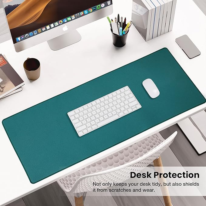 ALOANES Waterproof Mouse Pad, XXXL Gaming Keyboard Pad with Anti - Slip Base, Grain Jacquard Surface, Extend Desk pad for Gamer, Office & Home, Green Mousepad 40cm x90cm x0.3cm | Mouse Pads - TrueDesk