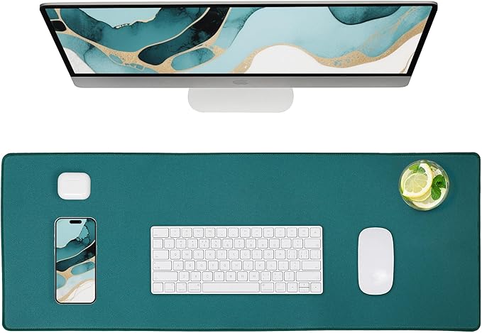 ALOANES Waterproof Mouse Pad, XXXL Gaming Keyboard Pad with Anti - Slip Base, Grain Jacquard Surface, Extend Desk pad for Gamer, Office & Home, Green Mousepad 40cm x90cm x0.3cm | Mouse Pads - TrueDesk