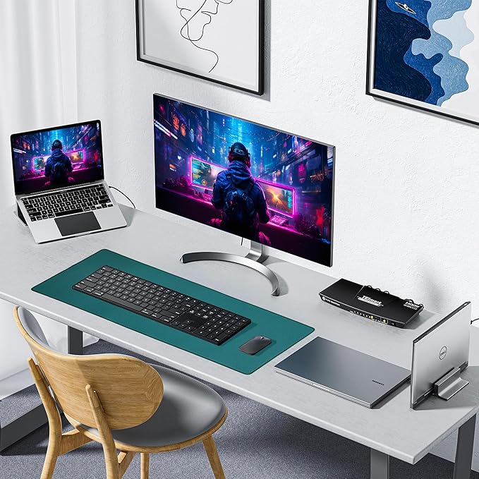 ALOANES Waterproof Mouse Pad, XXXL Gaming Keyboard Pad with Anti - Slip Base, Grain Jacquard Surface, Extend Desk pad for Gamer, Office & Home, Green Mousepad 40cm x90cm x0.3cm | Mouse Pads - TrueDesk