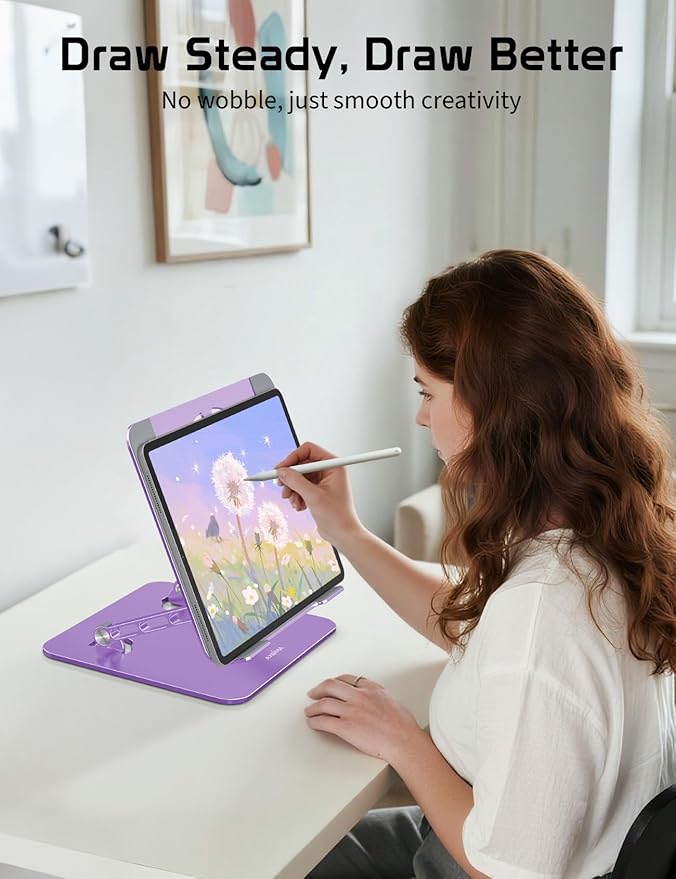 Aluminum Laptop Stand for Desk – Adjustable Ergonomic Laptop Riser, Foldable & Portable Holder Fit for MacBook & 10" - 16" Laptops for Office, Home & Travel,Purple | Stands - TrueDesk