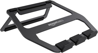 Amazon Basics Aluminum Portable Foldable Laptop Support Stand for Laptops up to 13", Black | Stands - TrueDesk