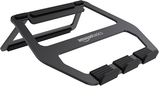 Amazon Basics Aluminum Portable Foldable Laptop Support Stand for Laptops up to 13", Black | Stands - TrueDesk