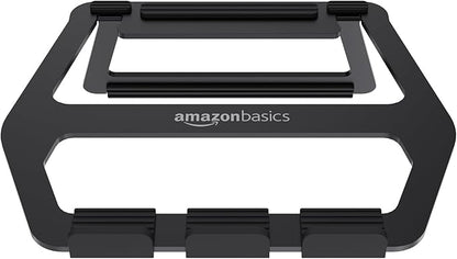 Amazon Basics Aluminum Portable Foldable Laptop Support Stand for Laptops up to 13", Black | Stands - TrueDesk