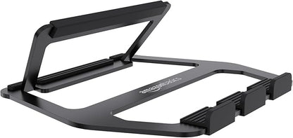 Amazon Basics Aluminum Portable Foldable Laptop Support Stand for Laptops up to 13", Black | Stands - TrueDesk