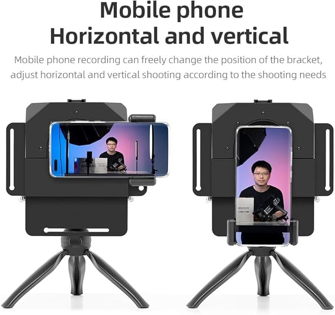AMBITFUL Teleprompter 7.5'' with Tabletop Tripod for Smartphone and DSLR Camera, Adjustable Phone Clip & Camera Adapting Ring, for Live Streaming, Interviews(Mini Teleprompter Only) | Teleprompters - TrueDesk
