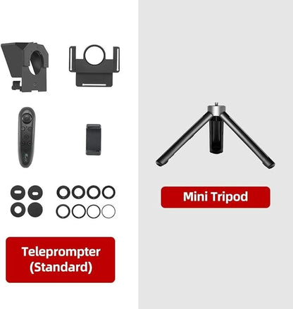 AMBITFUL Teleprompter 7.5'' with Tabletop Tripod for Smartphone and DSLR Camera, Adjustable Phone Clip & Camera Adapting Ring, for Live Streaming, Interviews(Mini Teleprompter Only) | Teleprompters - TrueDesk