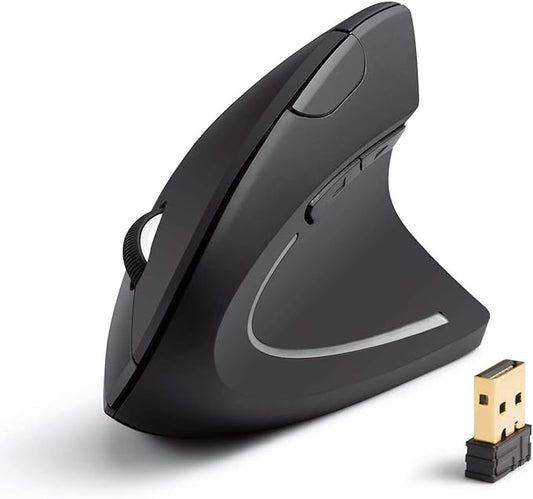 Anker 2.4G Wireless Vertical Ergonomic Optical Mouse for Work, Multi - Device Connectivity, 800/1200 /1600 DPI, 5 Buttons for Laptop, Desktop, PC - Black | Mice - TrueDesk