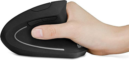 Anker 2.4G Wireless Vertical Ergonomic Optical Mouse for Work, Multi - Device Connectivity, 800/1200 /1600 DPI, 5 Buttons for Laptop, Desktop, PC - Black | Mice - TrueDesk