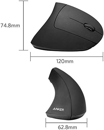 Anker 2.4G Wireless Vertical Ergonomic Optical Mouse for Work, Multi - Device Connectivity, 800/1200 /1600 DPI, 5 Buttons for Laptop, Desktop, PC - Black | Mice - TrueDesk