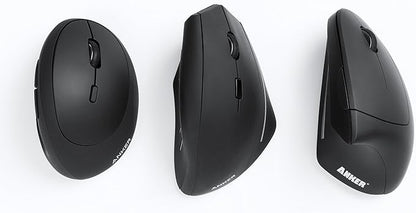 Anker USB Wired Vertical Mouse, Ergonomic Design Mouse for Computer and Laptop, 5 Buttons, 1000/1600 DPI, Optical Technology, USB Corded - Black | Mice - TrueDesk
