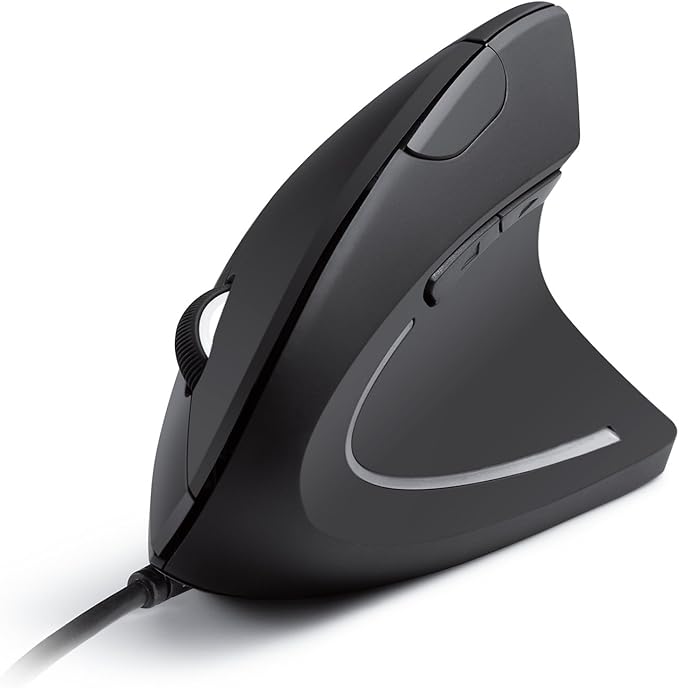 Anker USB Wired Vertical Mouse, Ergonomic Design Mouse for Computer and Laptop, 5 Buttons, 1000/1600 DPI, Optical Technology, USB Corded - Black | Mice - TrueDesk