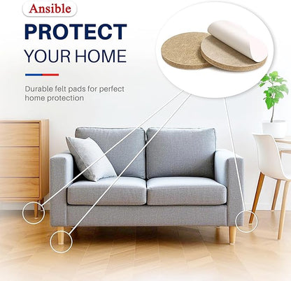 Ansible 299 PCS Felt Furniture Pads, Furniture Pads for Hardwood Floors, Chair Leg Feet Wood Floor Protectors (Beige) | Furniture Pads - TrueDesk
