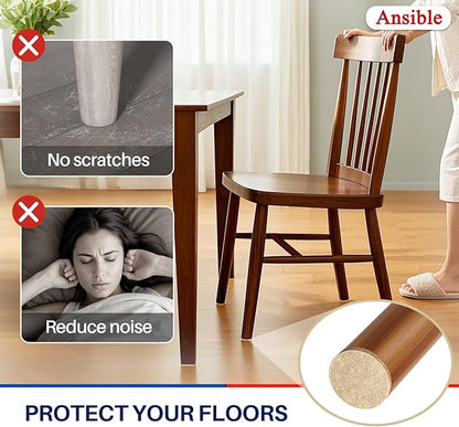 Ansible 299 PCS Felt Furniture Pads, Furniture Pads for Hardwood Floors, Chair Leg Feet Wood Floor Protectors (Beige) | Furniture Pads - TrueDesk