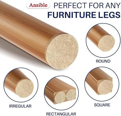 Ansible 60 PCS Felt Furniture Pads, Felt Pads for Chair Leg Floor Protectors for Hardwood Floors Round (Beige) | Furniture Pads - TrueDesk