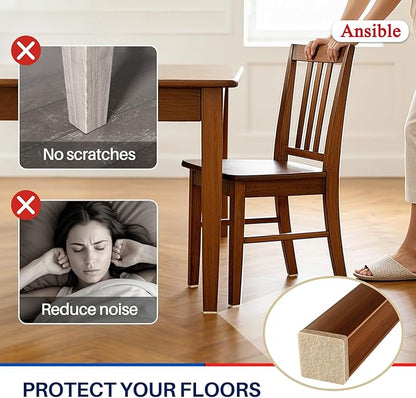Ansible 60 PCS Felt Furniture Pads, Felt Pads for Chair Leg Floor Protectors for Hardwood Floors Square (Beige) | Furniture Pads - TrueDesk