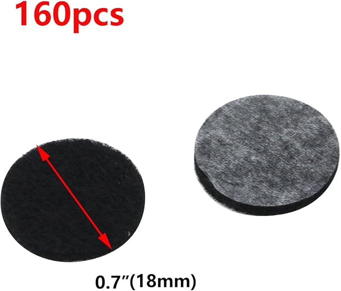 Antrader 0.7 Inch Self - Stick Furniture Round Felt Pads Wood Floor Protectors – Protect Your Hard Floors from Furniture Scratches Black 160 Pack | Furniture Pads - TrueDesk