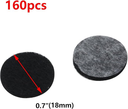 Antrader 0.7 Inch Self - Stick Furniture Round Felt Pads Wood Floor Protectors – Protect Your Hard Floors from Furniture Scratches Black 160 Pack | Furniture Pads - TrueDesk