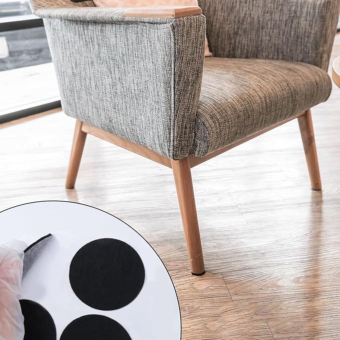 Antrader 1.5 Inch Self - Stick Furniture Round Felt Pads Wood Floor Protectors – Protect Your Hard Floors from Furniture Scratches, Pack of 48, Black | Furniture Pads - TrueDesk