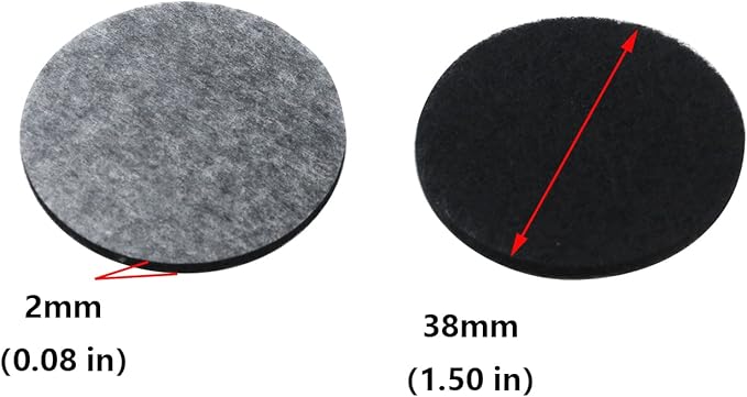 Antrader 1.5 Inch Self - Stick Furniture Round Felt Pads Wood Floor Protectors – Protect Your Hard Floors from Furniture Scratches, Pack of 48, Black | Furniture Pads - TrueDesk