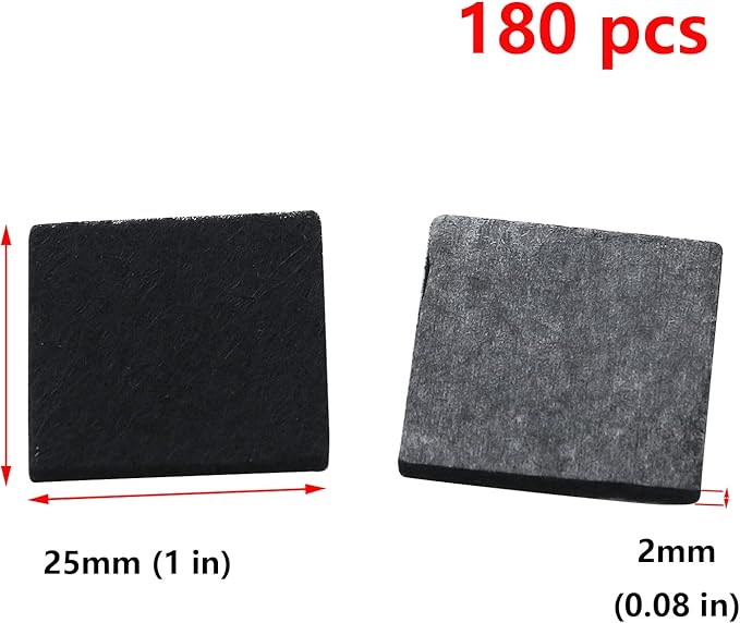Antrader 180pcs 1" x 1" Self - Stick Square Furniture Felt Pads 2.5mm Thick Wood Floor Protectors – Protect Your Hard Floors from Furniture Scratches Black | Furniture Pads - TrueDesk