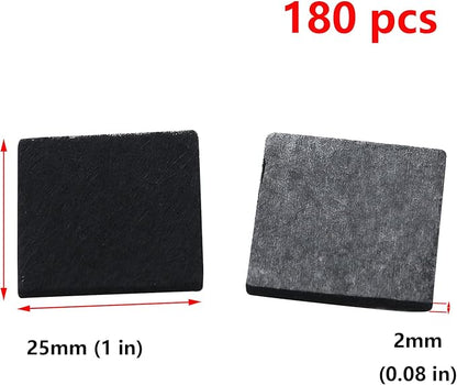 Antrader 180pcs 1" x 1" Self - Stick Square Furniture Felt Pads 2.5mm Thick Wood Floor Protectors – Protect Your Hard Floors from Furniture Scratches Black | Furniture Pads - TrueDesk