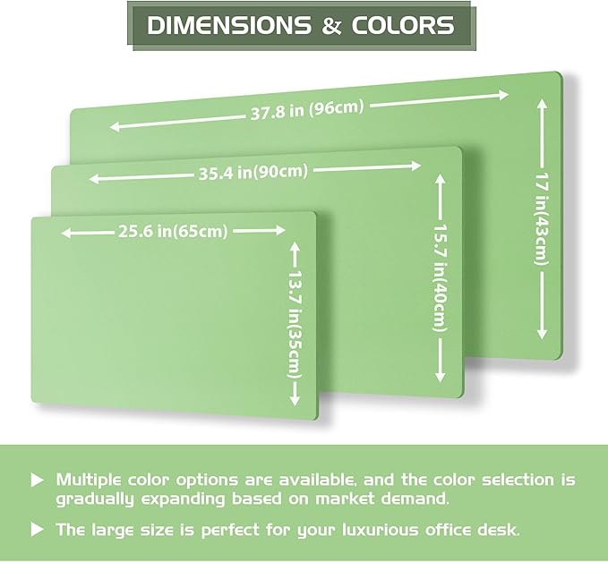 Aothia Double - Sided Desk Pad, 37.8"x17" Leather Desk Mat, Eco Cork Desk Pad Protector,Large Mouse Pad,Waterproof Desk Blotter for Office/Home(Light Green) | Mouse Pads - TrueDesk