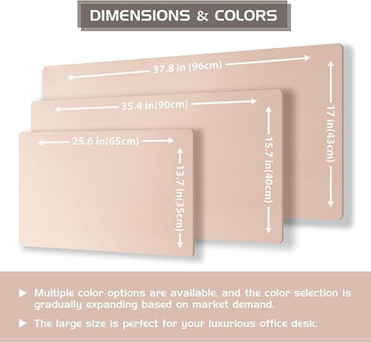 Aothia Double - Sided Desk Pad – 37.8"x17" Leather Desk Mat with Eco Cork Protector, Large Mouse Pad, Waterproof Desk Blotter for Office/Home (Pink) | Mouse Pads - TrueDesk