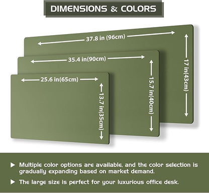 Aothia Dual - Sided Desk Mat - Natural Cork & Leather Desk Protector, Large Mouse Pad & Writing Pad for Office/Home, Olive Green (25.6"x13.7") | Mouse Pads - TrueDesk