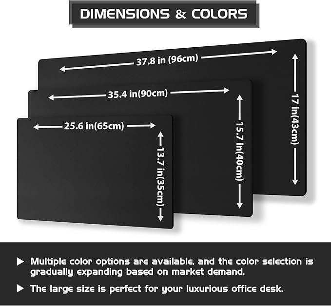 Aothia Dual - Sided Desk Pad - 25.6x13.7 inches Leather Desk Mat, Natural Cork Desk Pad Protector, Large Mouse Pad for Desk, Waterproof Desk Blotter Pad, Desk Writing Pad for Office Work/Home, Black | Mouse Pads - TrueDesk