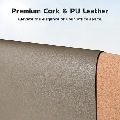 Aothia Dual - Sided Desk Pad - Leather Desk Mat, Natural Cork Desk Pad Protector, Large Mouse Pad for Desk, Waterproof Desk Blotter Pad, Desk Writing Pad for Office Work/Home, Coffee (37.8"x17") | Mouse Pads - TrueDesk