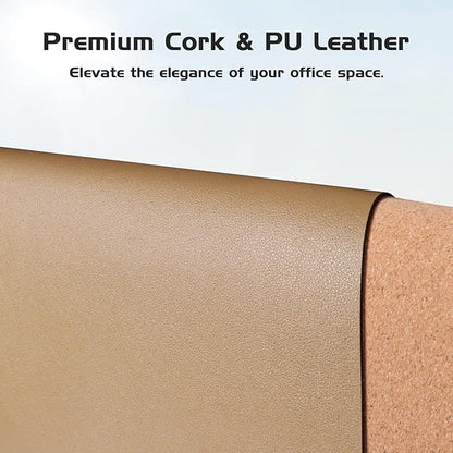 Aothia Dual - Sided Desk Pad - Leather Desk Mat, Natural Cork Desk Pad Protector, Large Mouse Pad for Desk, Waterproof Desk Blotter Pad, Desk Writing Pad for Office Work/Home, Apricot(37.8"x17") | Mouse Pads - TrueDesk