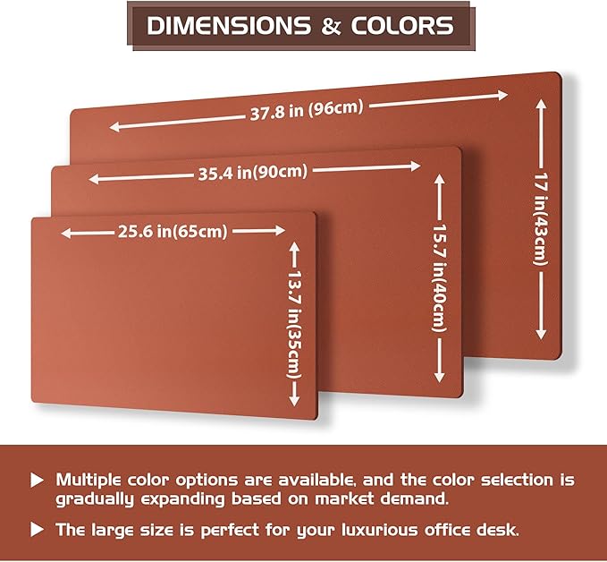 Aothia Dual - Sided Desk Pad - Leather Desk Mat, Natural Cork Desk Pad Protector, Large Mouse Pad for Desk, Waterproof Desk Blotter Pad, Desk Writing Pad for Office Work/Home, Maple Brown(35.4" x 15.7") | Mouse Pads - TrueDesk