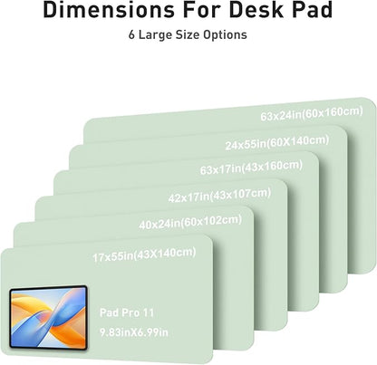 Aothia Faux Leather Desk Mat - Large Mouse Pad, Non - Slip PU Leather Blotter, Waterproof Writing Surface for Office and Home (Aqua, 42" x 17") | Desk Pads Blotters - TrueDesk