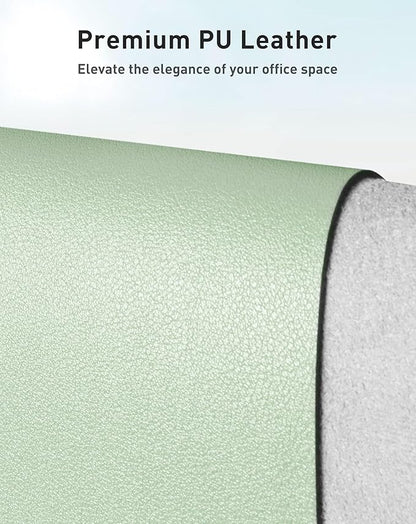 Aothia Faux Leather Desk Mat - Large Mouse Pad, Non - Slip PU Leather Blotter, Waterproof Writing Surface for Office and Home (Aqua, 42" x 17") | Desk Pads Blotters - TrueDesk