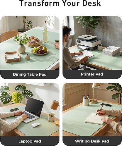 Aothia Faux Leather Desk Mat - Large Mouse Pad, Non - Slip PU Leather Blotter, Waterproof Writing Surface for Office and Home (Aqua, 42" x 17") | Desk Pads Blotters - TrueDesk