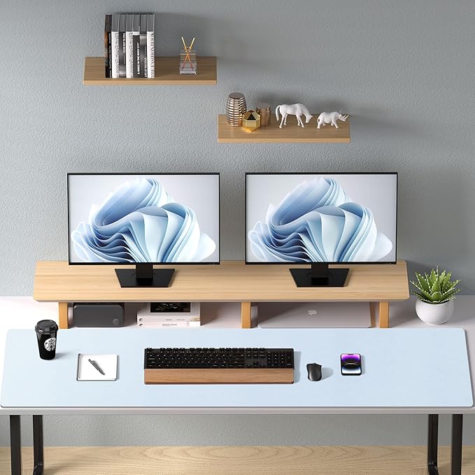 Aothia Faux Leather Desk Mat – Large Mouse Pad, Non - Slip PU Leather Blotter, Waterproof Writing Surface for Office and Home (Baby Blue, 47.2" x 23.6") | Desk Pads Blotters - TrueDesk