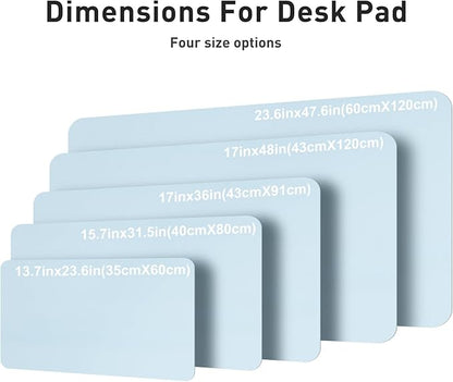 Aothia Faux Leather Desk Mat – Large Mouse Pad, Non - Slip PU Leather Blotter, Waterproof Writing Surface for Office and Home (Baby Blue, 47.2" x 23.6") | Desk Pads Blotters - TrueDesk