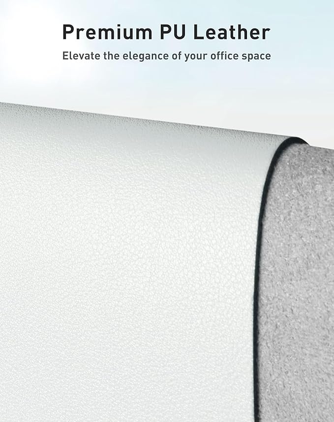 Aothia Faux Leather Desk Mat - Large Mouse Pad, Non - Slip PU Leather Blotter, Waterproof Writing Surface for Office and Home (Barely Grey, 40" x 24") | Desk Pads Blotters - TrueDesk