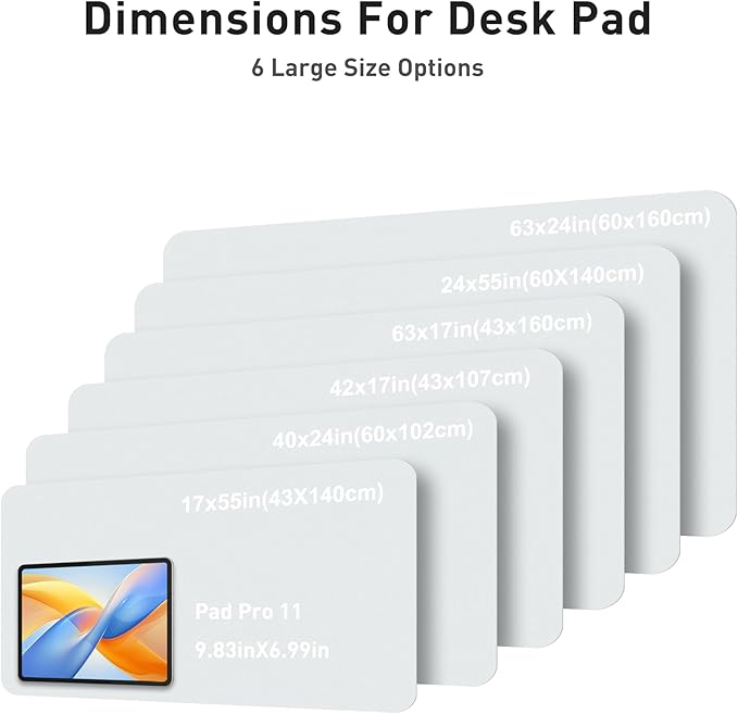 Aothia Faux Leather Desk Mat - Large Mouse Pad, Non - Slip PU Leather Blotter, Waterproof Writing Surface for Office and Home (Barely Grey, 40" x 24") | Desk Pads Blotters - TrueDesk