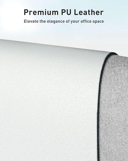 Aothia Faux Leather Desk Mat - Large Mouse Pad, Non - Slip PU Leather Blotter, Waterproof Writing Surface for Office and Home (Barely Grey, 42" x 17") | Desk Pads Blotters - TrueDesk