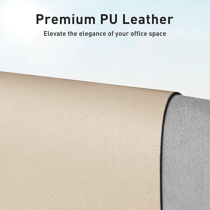 Aothia Faux Leather Desk Mat – Large Mouse Pad, Non - Slip PU Leather Blotter, Waterproof Writing Surface for Office and Home (Beige, 47.2" x 23.6") | Desk Pads Blotters - TrueDesk