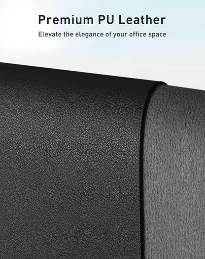 Aothia Faux Leather Desk Mat - Large Mouse Pad, Non - Slip PU Leather Blotter, Waterproof Writing Surface for Office and Home (Black, 42" x 17") | Desk Pads Blotters - TrueDesk